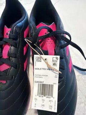 adidas Goleto VIII FG Soccer Cleats - Black & Hot Pink
